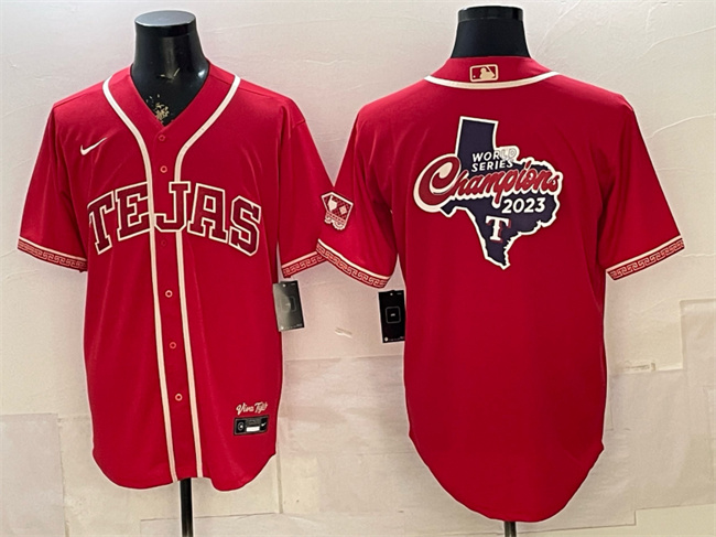 Men's Texas Rangers Team Big Logo Red 2026 City Connect Stadium Stitched Baseball Jersey